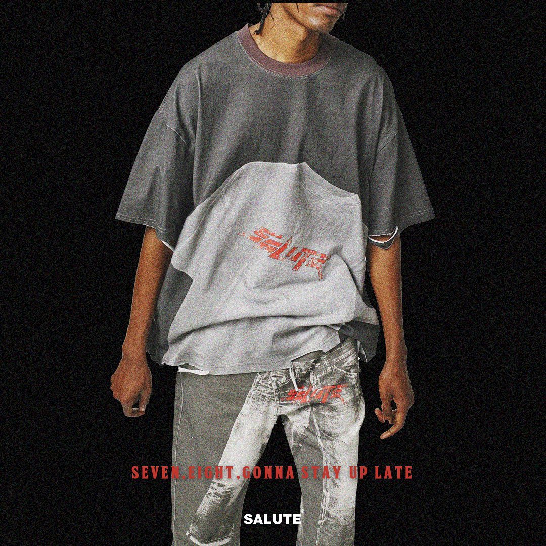 SALUTE 2020ss DOUBLE PRINT JEANS