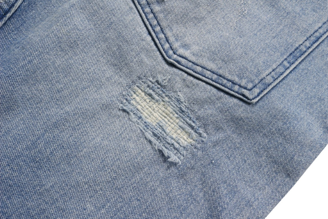 Skeleton Washed denim shorts (blue)