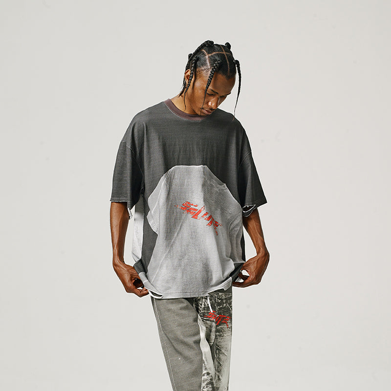 SALUTE 2020ss DOUBLE PRINT JEANS