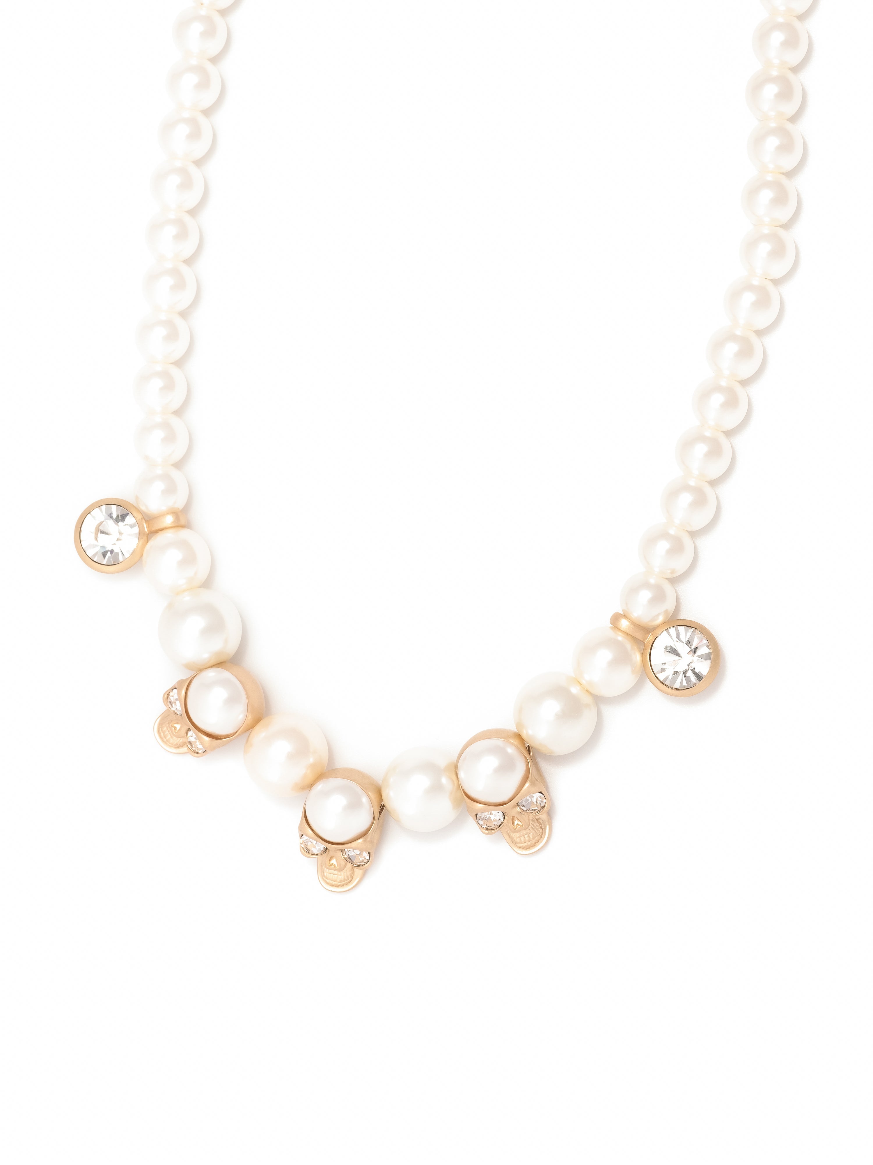EVAE*+ SKULL PEARL NECKLACE
