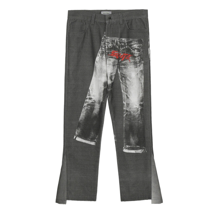 SALUTE 2020ss DOUBLE PRINT JEANS