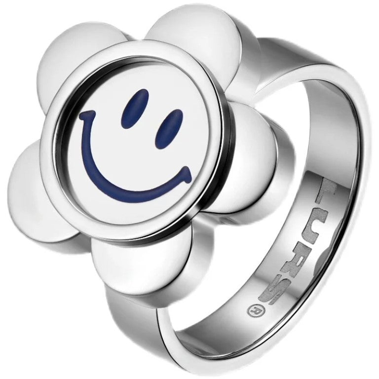 LURS Blue smiley flower ring