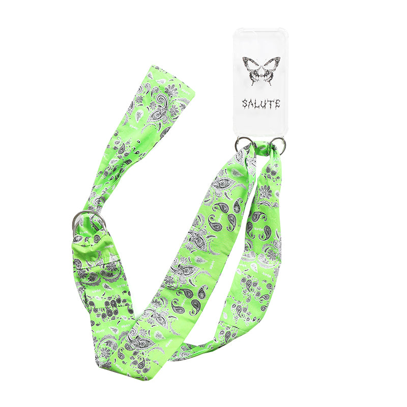 SALUTE 2019FW BANDANNA IPHONECASE CHAINS (GREEN)