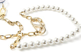 "GOLD PEARL MIXED" CROSS CHAIN
