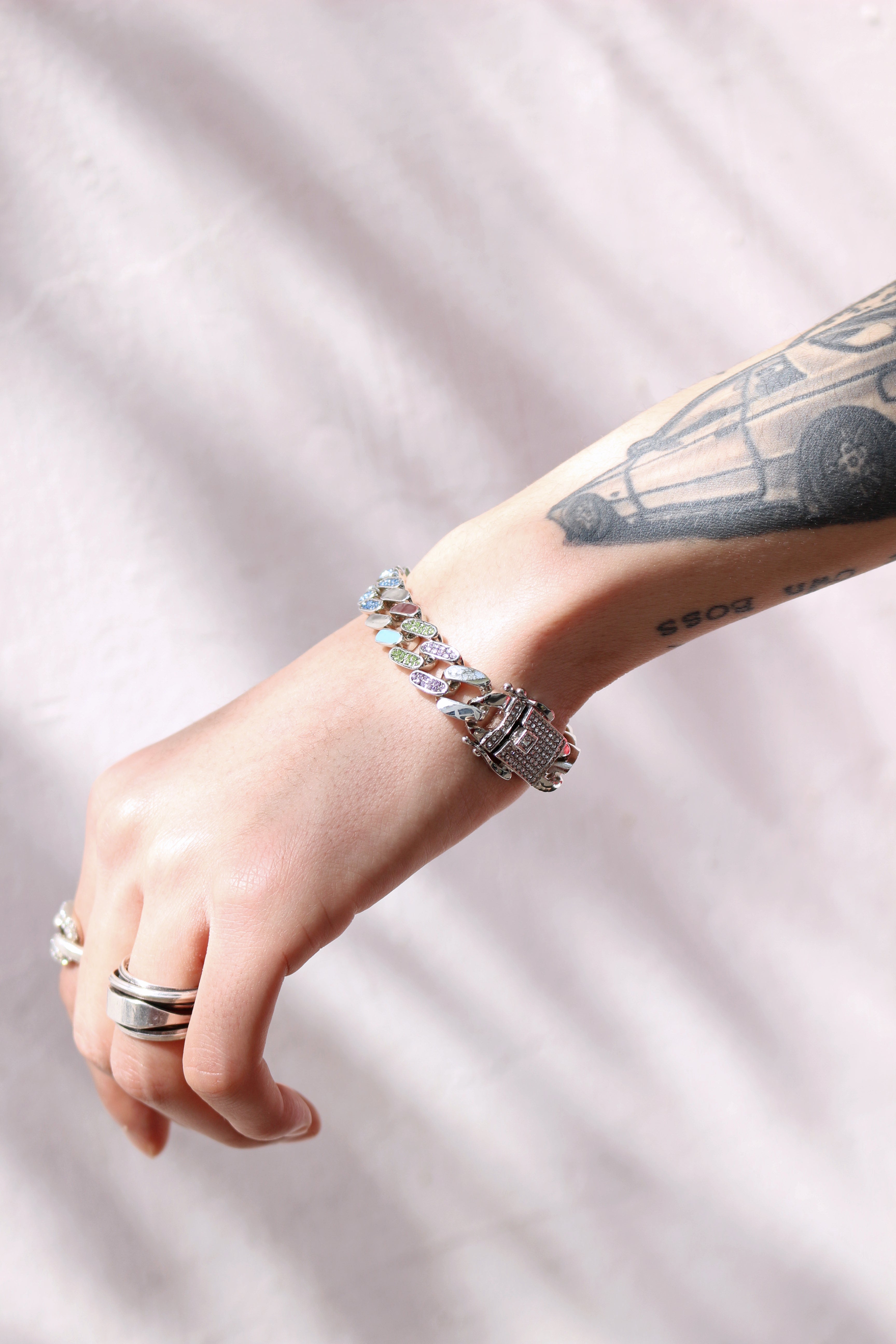 6 Colors diamond-encrusted Cuban bracelet