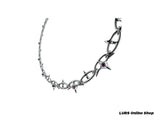LURS Abstract Butterfly With Barbed Diamond Necklace
