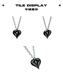 LURS Black Frosted Cross Star Skeleton Heart Necklace