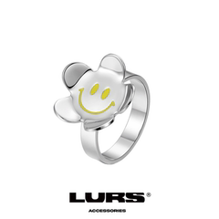LURS Fluorescent smiley flower ring