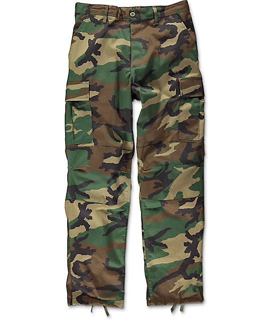 Olive Drab - Military Vintage Fatigue Pants with Woodland Camouflage Army  Rigid Accent - Galaxy Army Navy