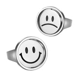Flip double-faced smiley ring